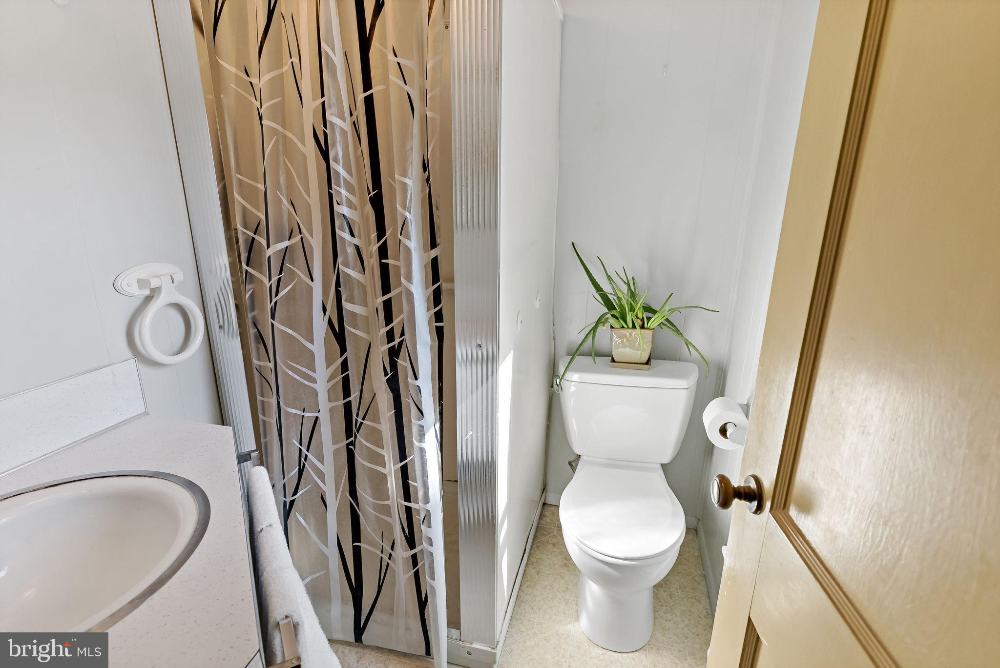 9157 Williamsport Pike Falling Waters, WV 25419 - Photo 15 of 51 a white toilet sitting next to a bathroom sink and a mirror