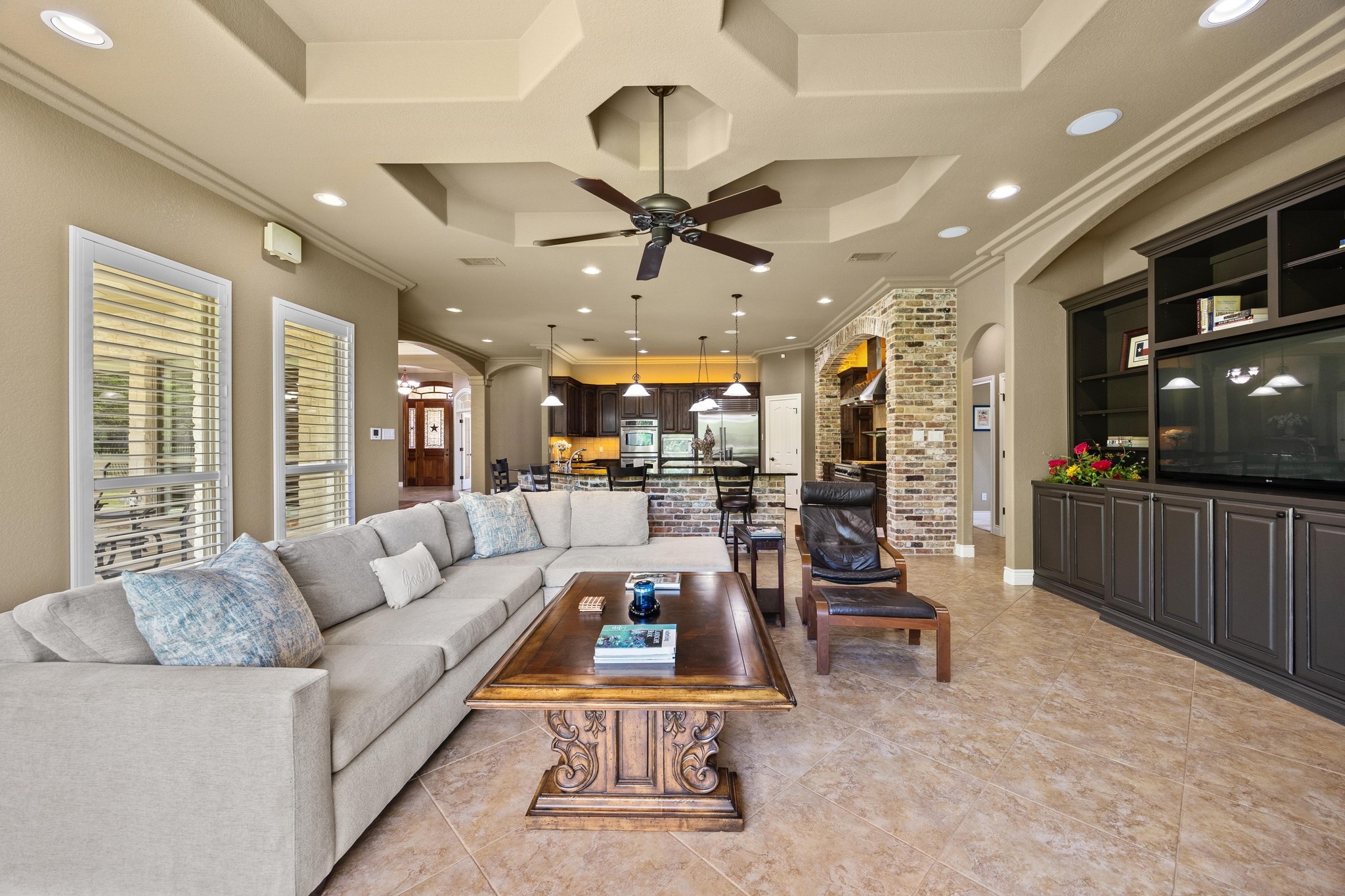 112 Shady Elm Georgetown, TX 78633 - Photo 6 of 31 a living room with furniture and a flat screen tv