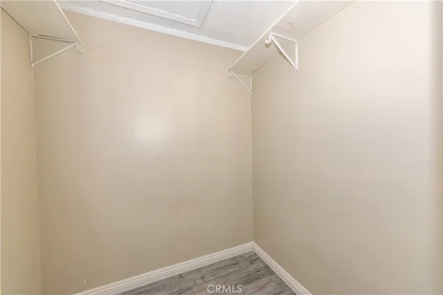 a view of small space with racks on the wall