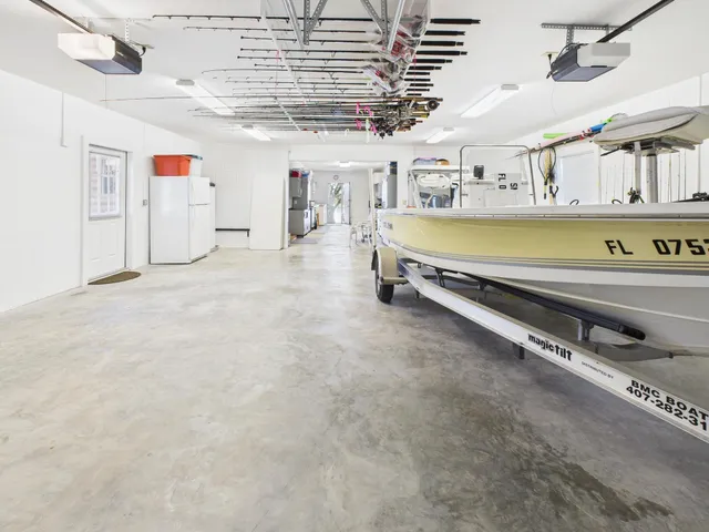 a view of a deck with a big yard