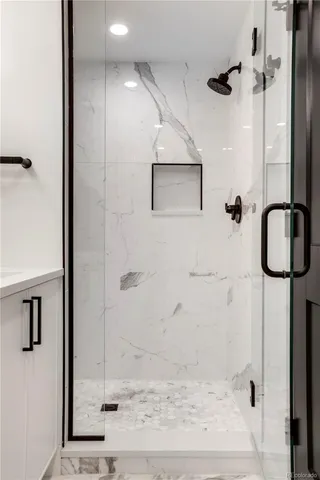 a bathroom with a shower
