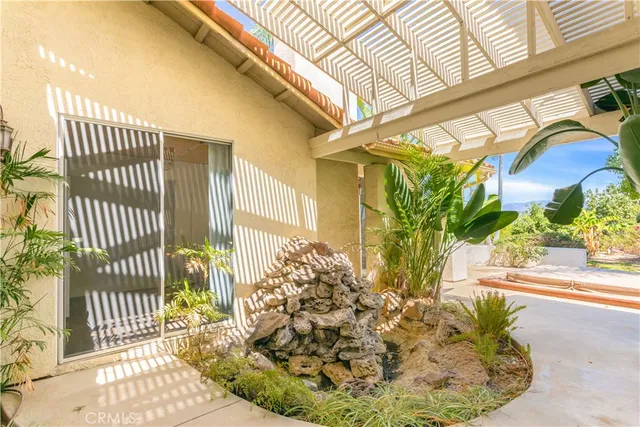 a view of a porch with a bench