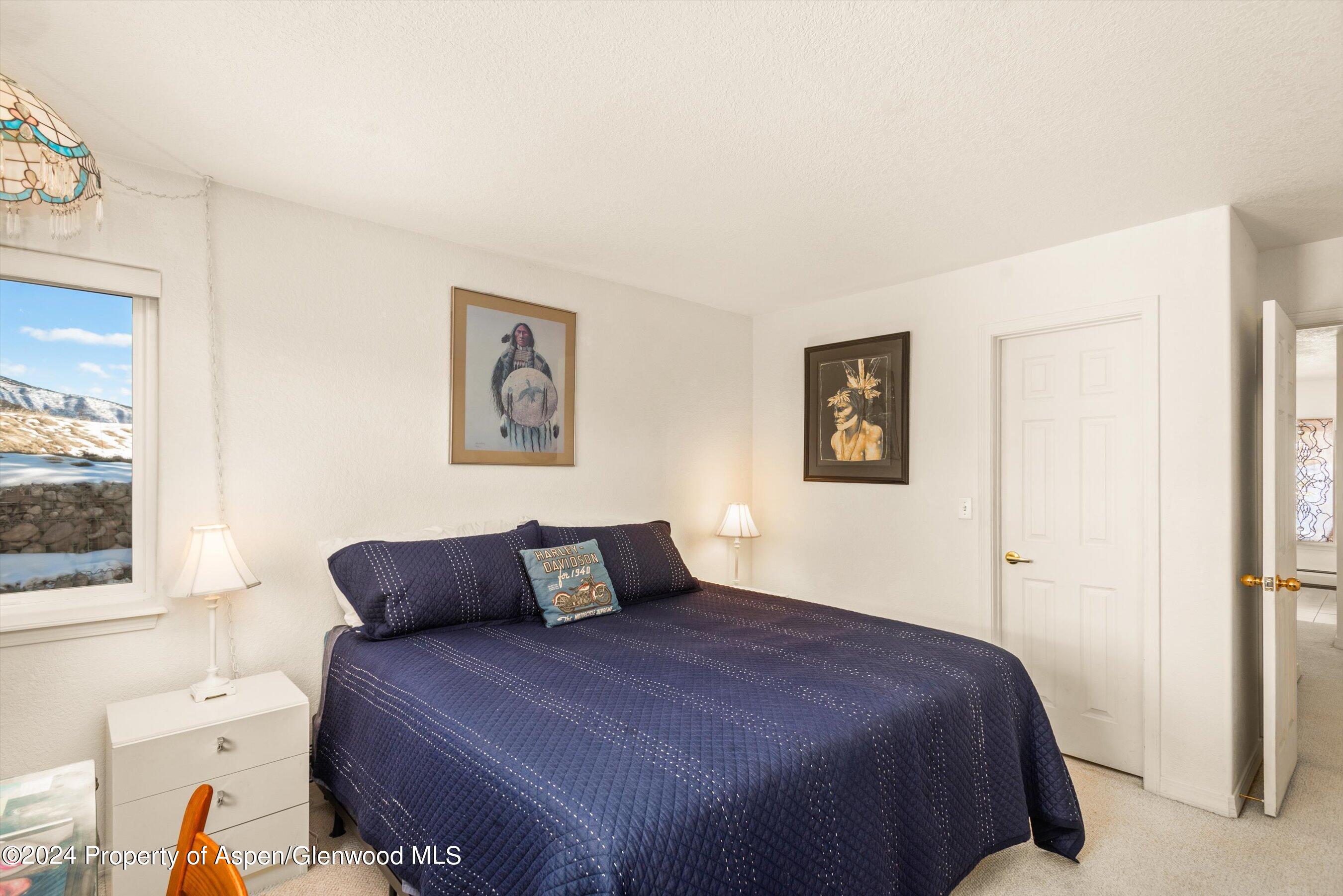 16 Pine Ridge Road Basalt, CO 81621 - Photo 60 of 63 a bedroom with a bed and painting on the wall