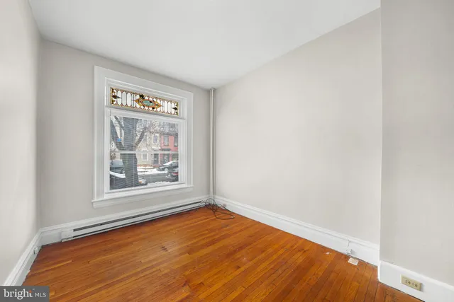 an empty room with a window