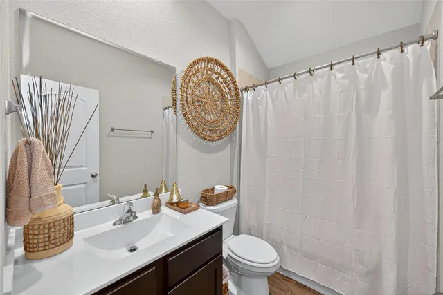 a bathroom with a sink toilet and a mirror