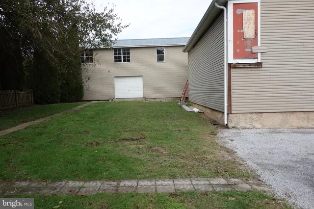 a view of a porch with a door