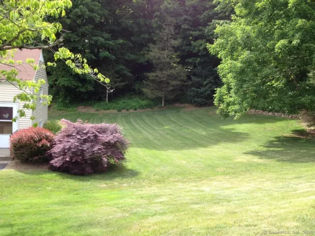 a backyard of a house with lots of green space