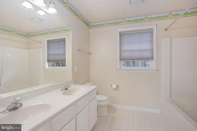a bathroom with a sink a toilet and mirror