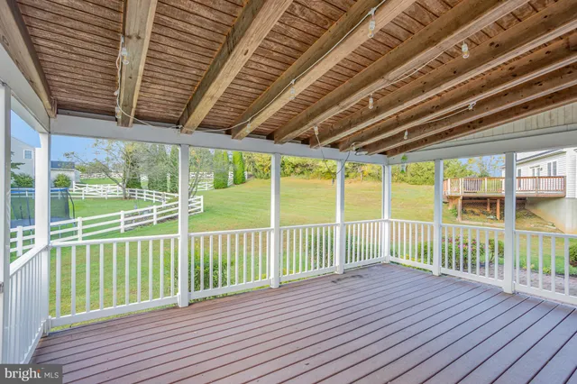 a view of a wooden deck