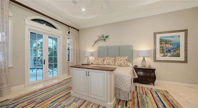 a view of a balcony with furniture