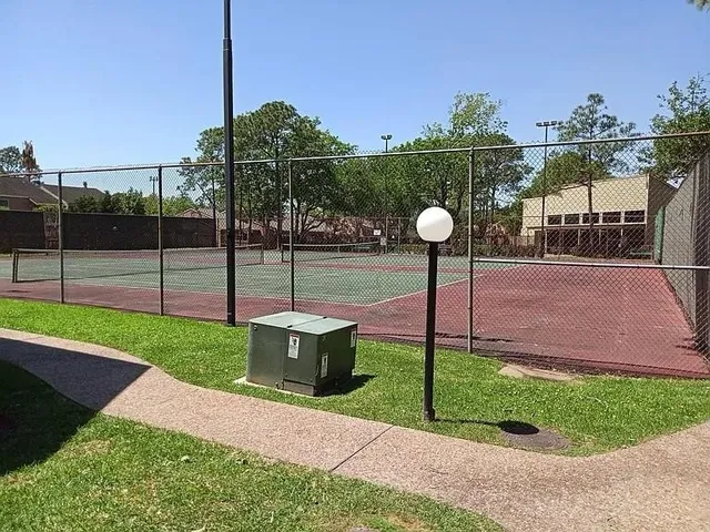 a park view with a entertaining space