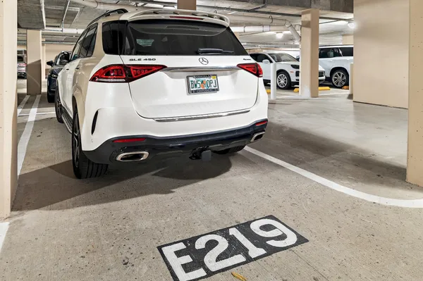 a car parked in garage