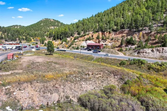 a view of a lake with a houses