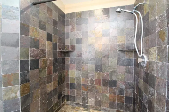 a bathroom with a shower