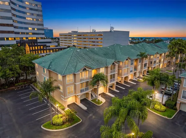 a view of a city with tall buildings