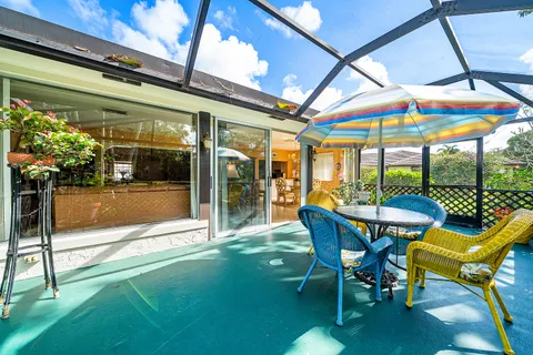 a chairs and tables in the patio