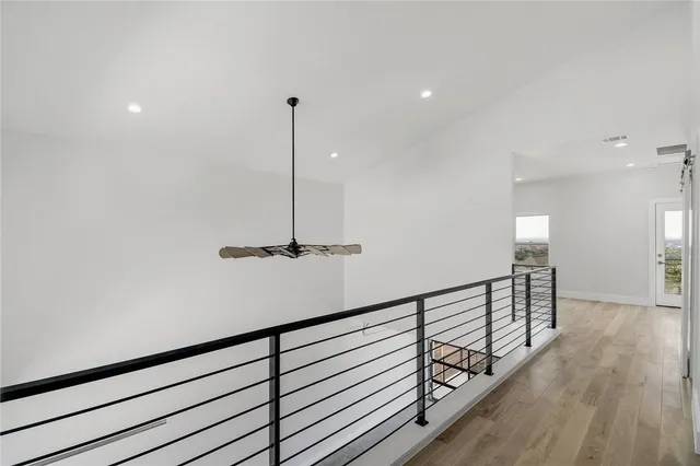 a view of entryway with wooden floor