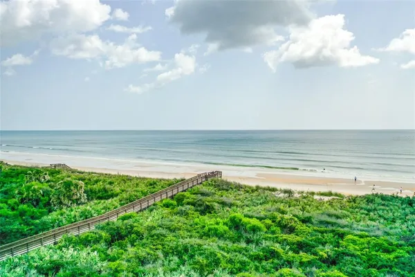 a view of an ocean and beach