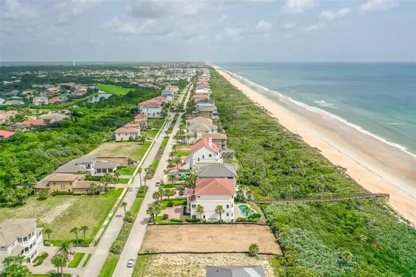 a garden view with a seating space