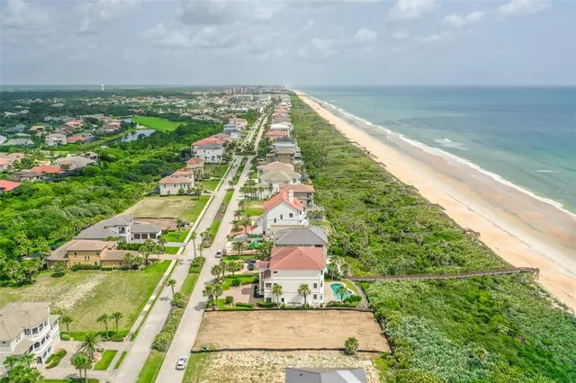 a garden view with a seating space