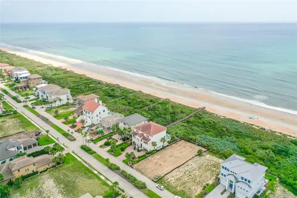 a garden view with a seating space