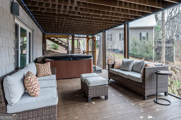 a outdoor space with patio furniture