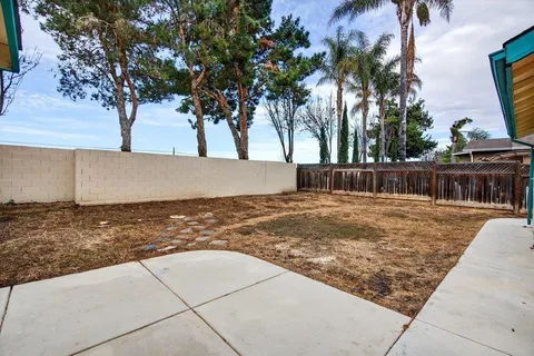 a view of backyard with large trees