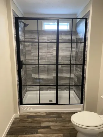 a bathroom with a toilet
