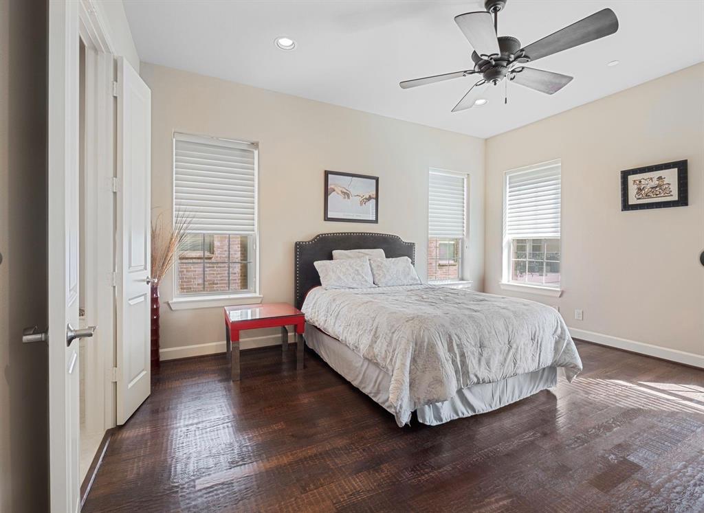 5001 Meridian Lane, Unit 2103 Addison, TX 75001 - Photo 15 of 26 Spacious room featuring rich wood-finish flooring, recessed lighting, and a ceiling fan