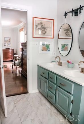 76 Churchview Estate Farmville, VA 23901 - Photo 10 of 20 a bathroom with a double vanity sink and a mirror