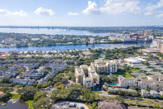 an aerial view of a city