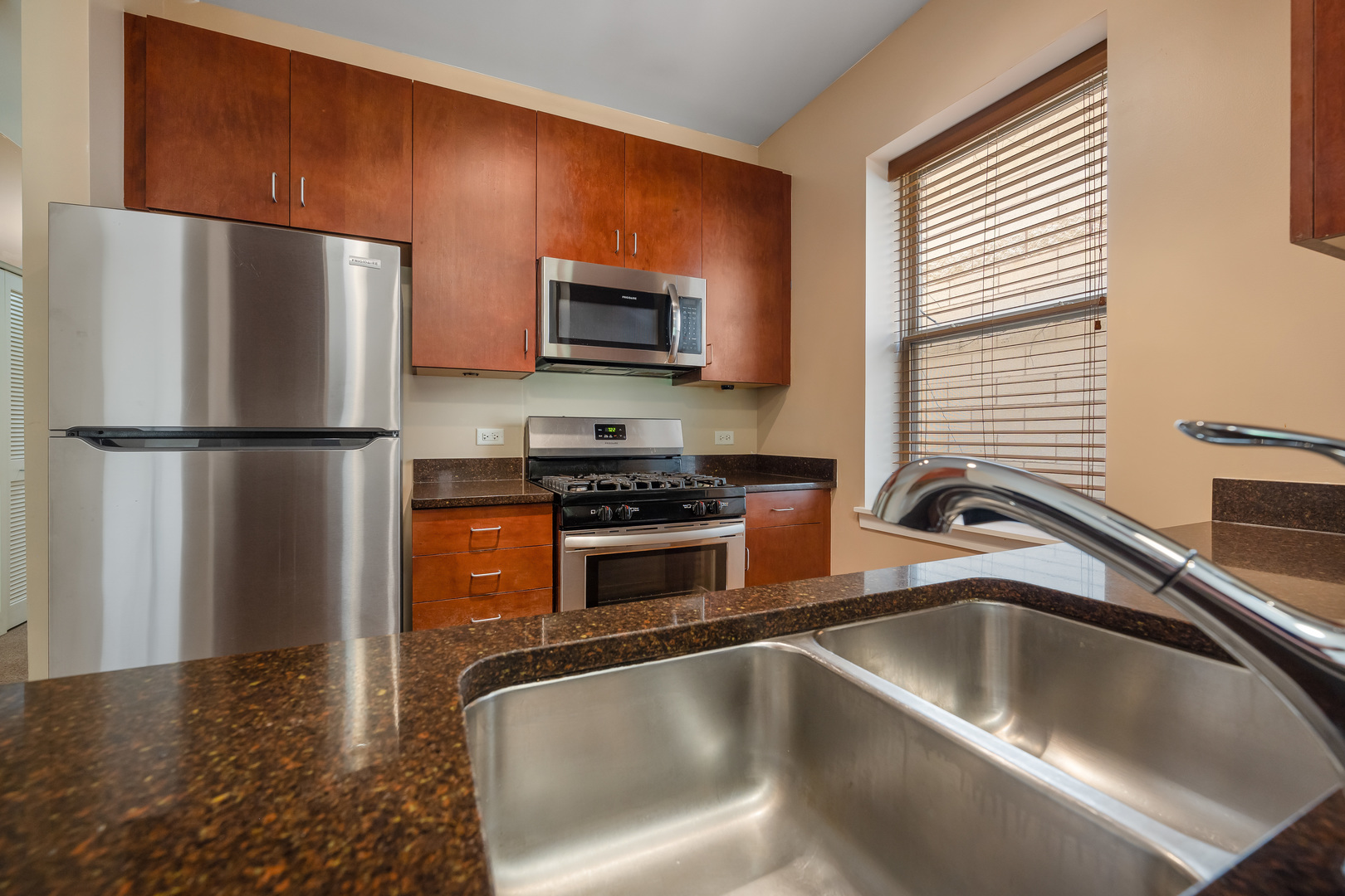 907 South Lytle Street, Unit 201 Chicago, IL 60607 - Photo 8 of 28 a kitchen with a refrigerator and a sink