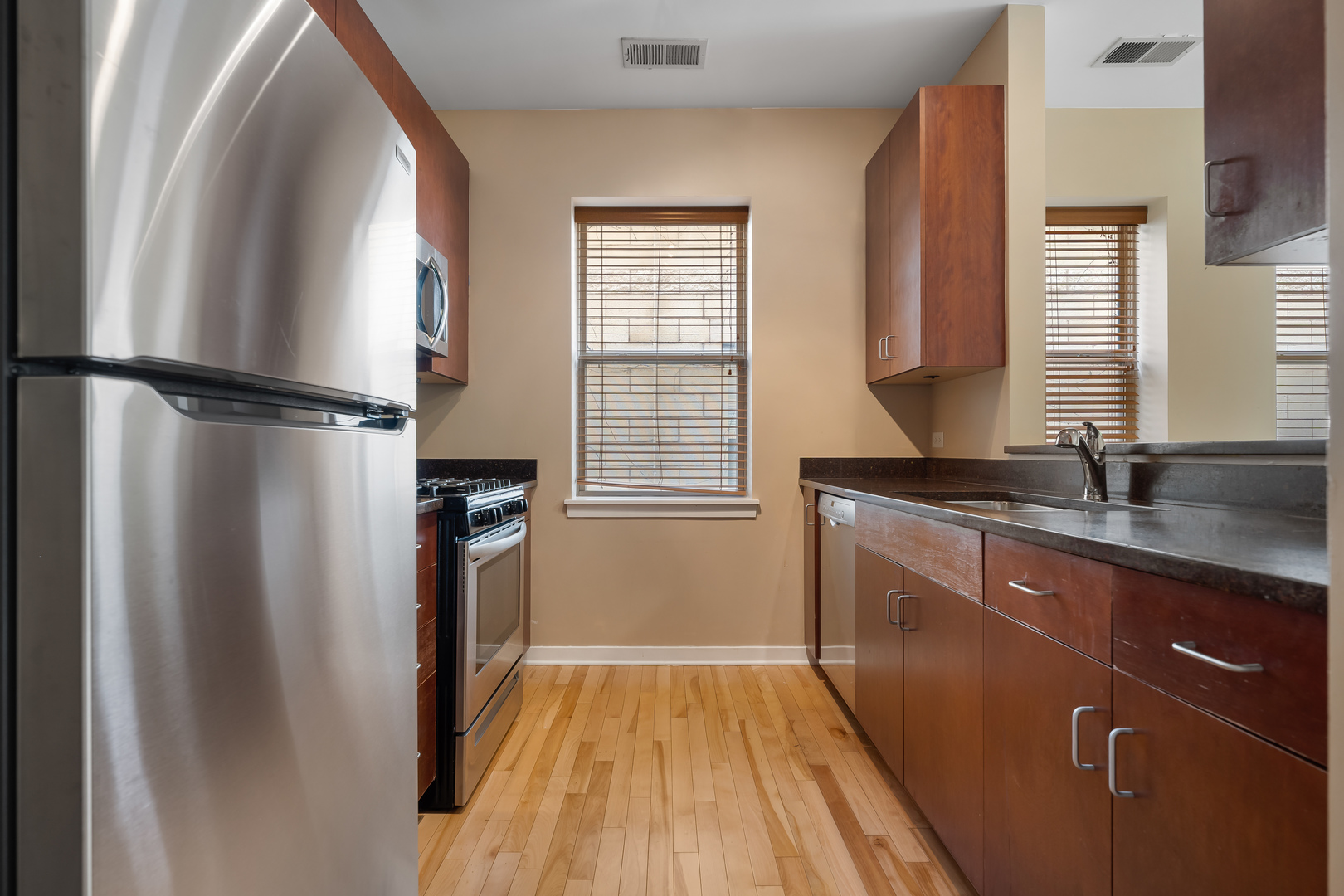 907 South Lytle Street, Unit 201 Chicago, IL 60607 - Photo 9 of 28 a kitchen with a refrigerator and a sink