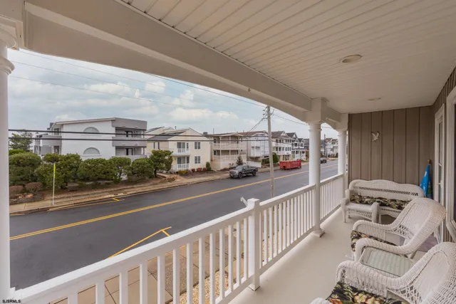 a view of a city from a balcony