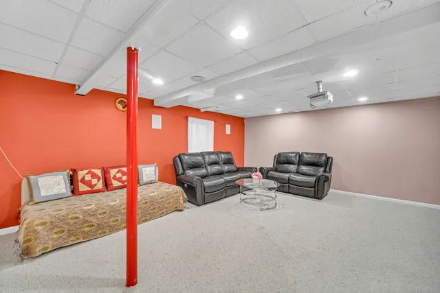 a projector room with furniture