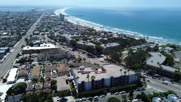 an aerial view of multiple house