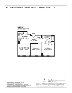 $750,000 | 691 Massachusetts Avenue, Unit 507, Boston, MA 02118