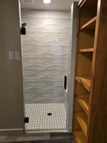 a bathroom with a shower