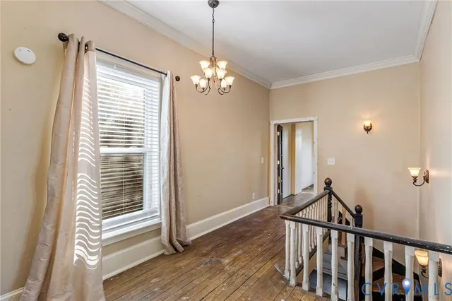 a view of a livingroom with a chandelier