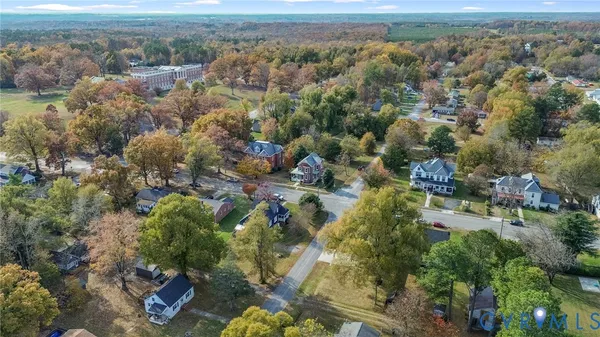 an aerial view of multiple house
