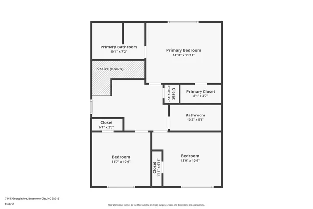 $1,635 | 714 East Georgia Avenue, Bessemer City, NC 28016