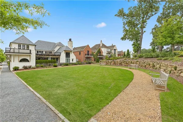 a view of a food mall next to a building