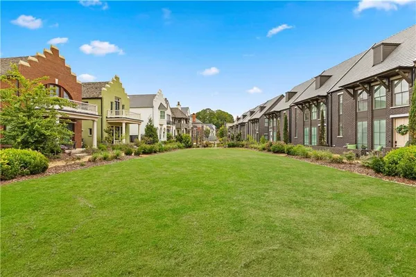 a view of street with sitting area