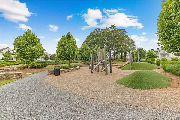 a view of a yard with trees