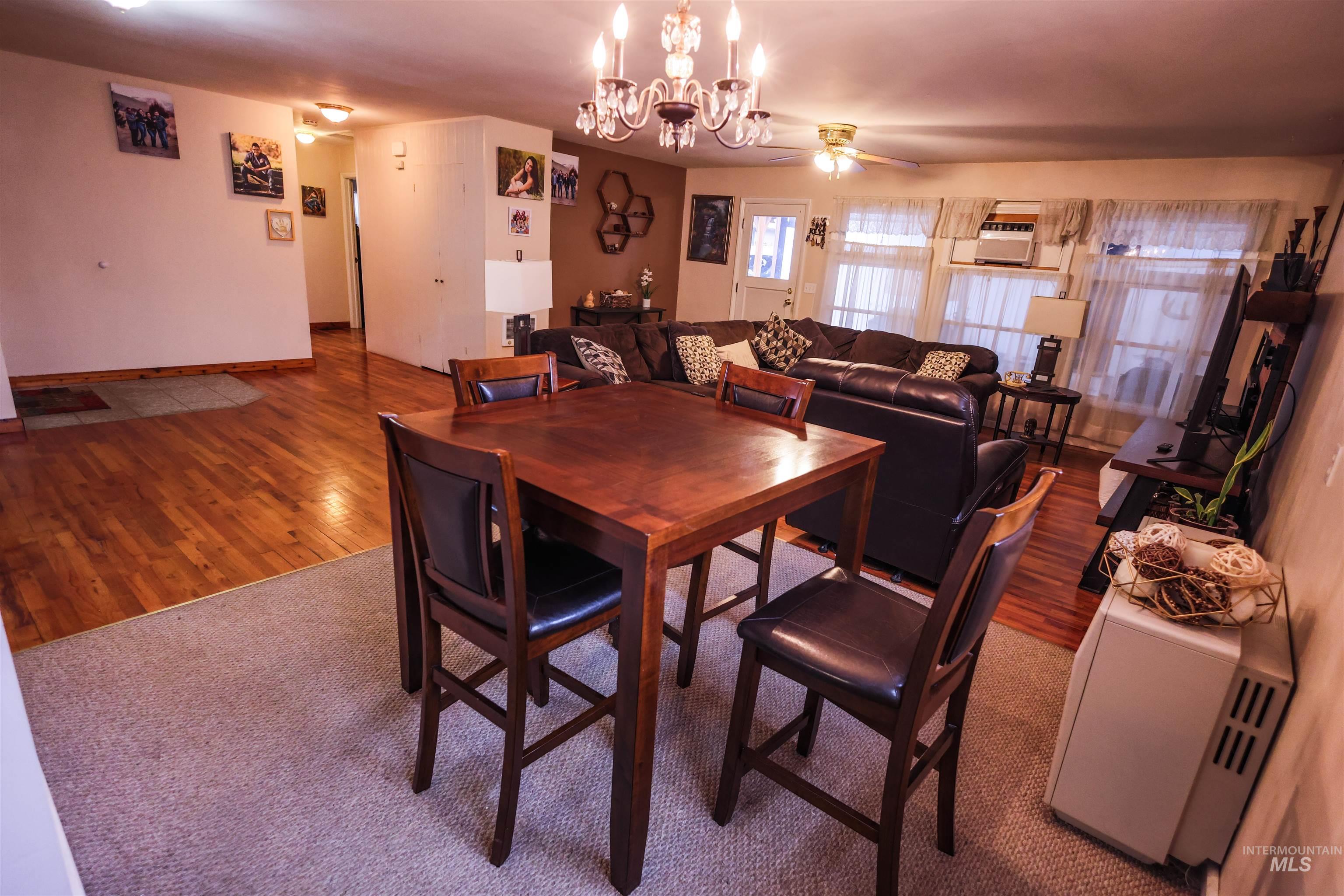 712 Hill Street Kamiah, ID 83536 - Photo 20 of 41 Dining room featuring hanging lights and ceiling fan