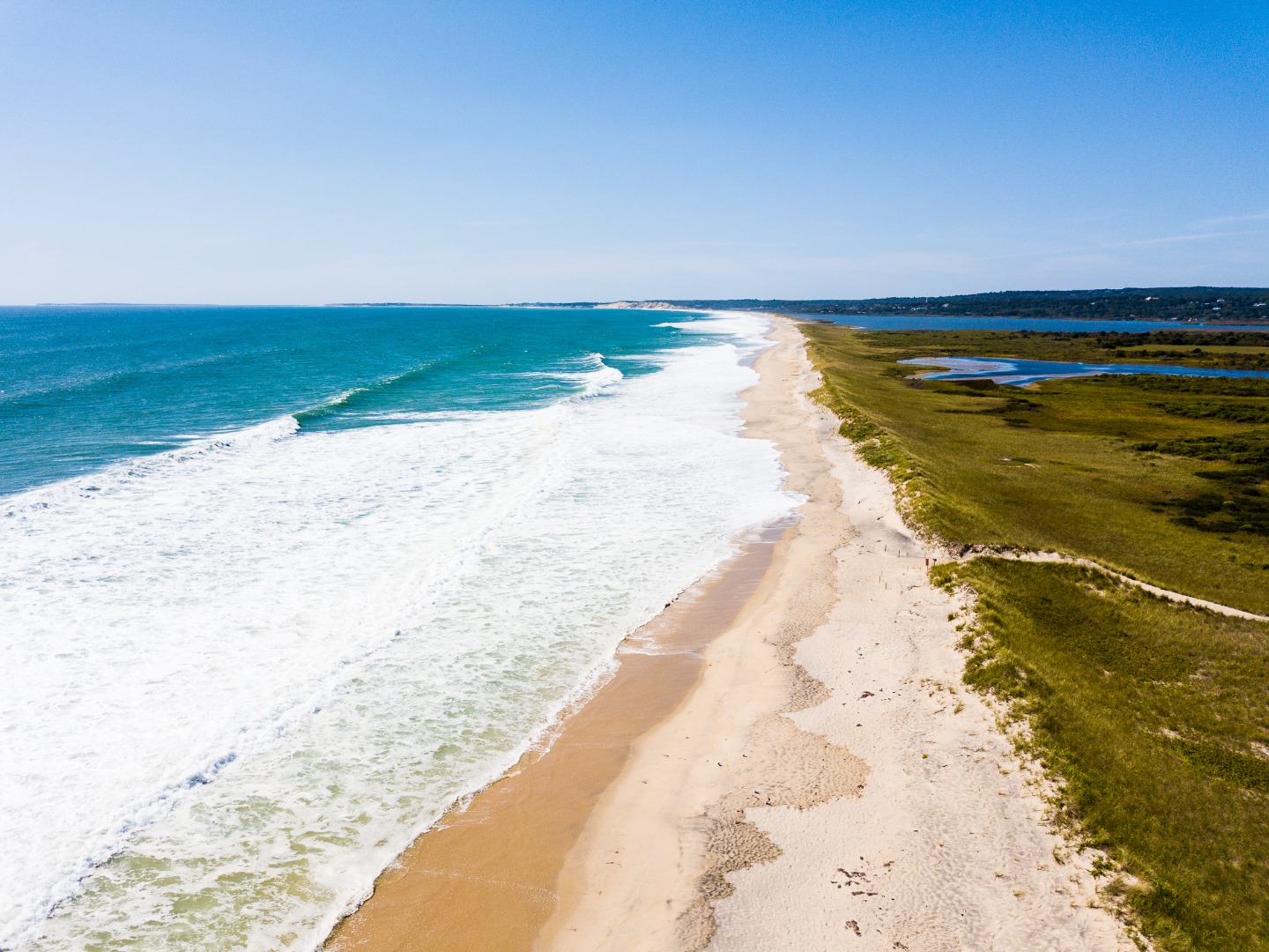 a view of an ocean beach