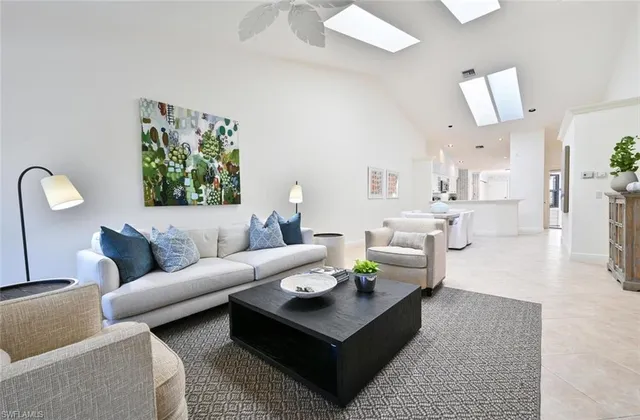 a living room with furniture and a couch