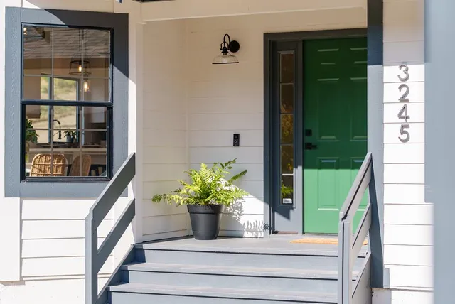 a front view of a house