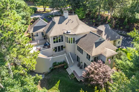 an aerial view of a house