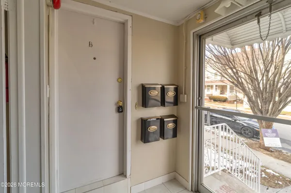 a view of a wooden door